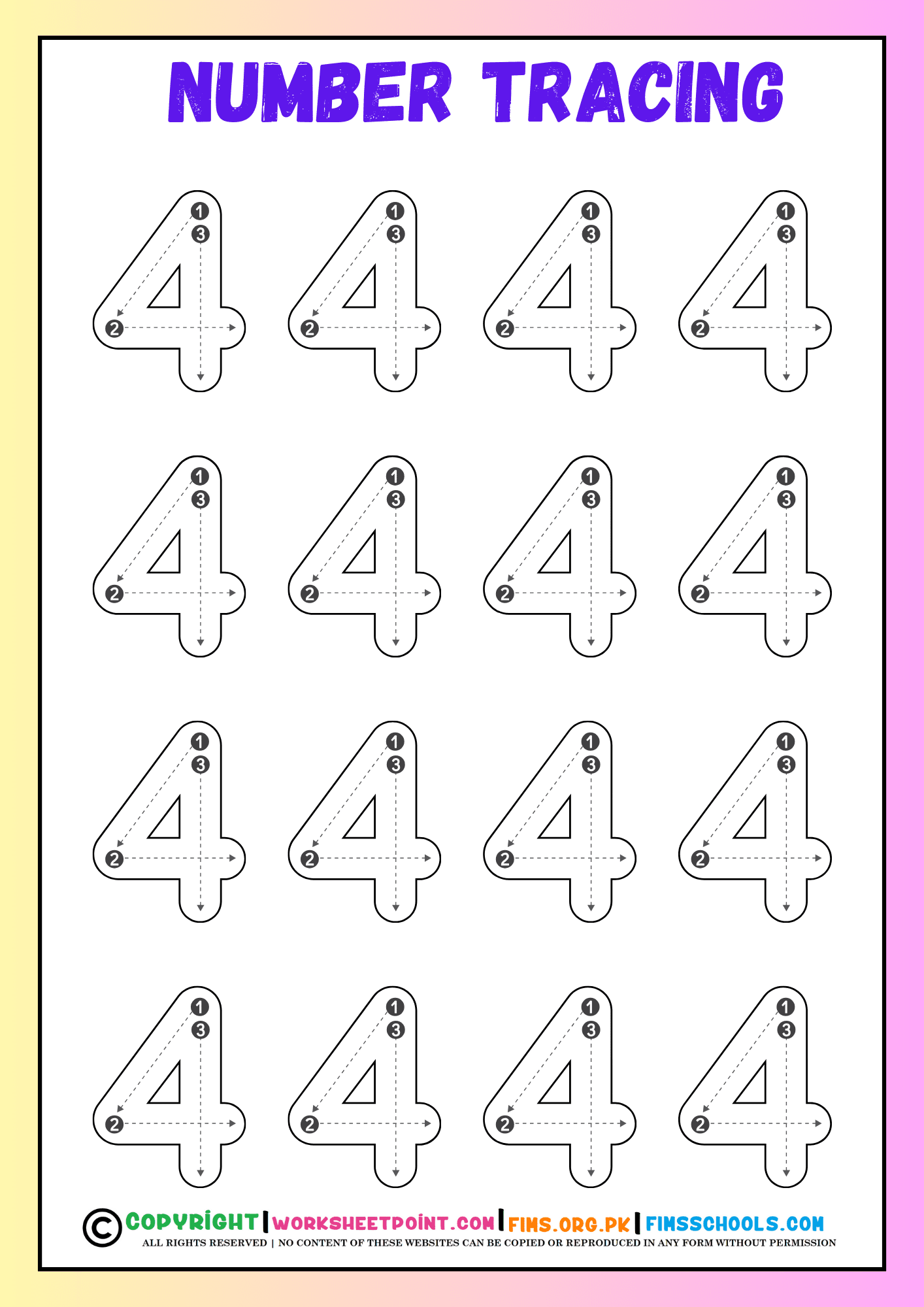 Number Tracing Worksheets - Free Printable Worksheets- Download Pdf
