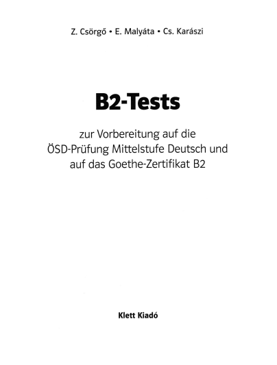 B2 Tests auf die ÖSD-Prüfung Mittelstufe book cover