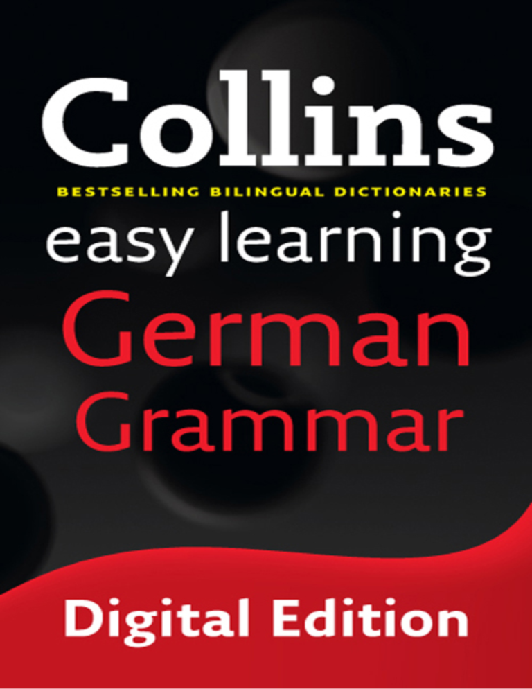 Collins Easy Learning German Grammar Book cover