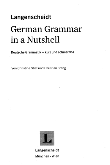 German Grammar in a Nutshell book cover
