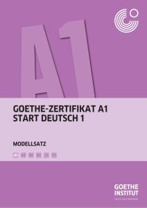 Goethe Zertifikat A1 Start Deutsch 1 Prüfungsziele Testbeschreibung