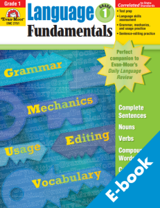 Language Fundamentals Grade 1 workbook cover