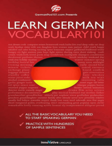 Learn German Vocabulary Word Power 101 Book