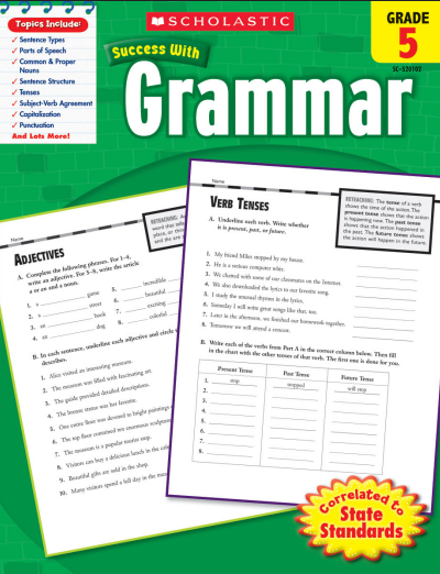Scholastic Success Grammer Grade 5 workbook cover