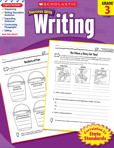 Scholastic Success with Math Grade 3 workbook cover