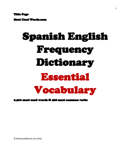 Spanish English Frequency Dictionary book cover