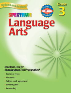 Spectrum Language Arts 3 workbook cover