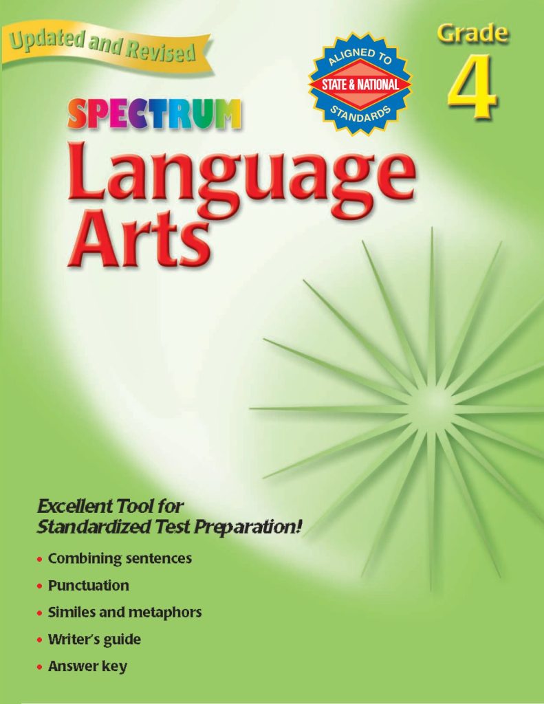 Spectrum Language Arts Grade 4 workbook cover