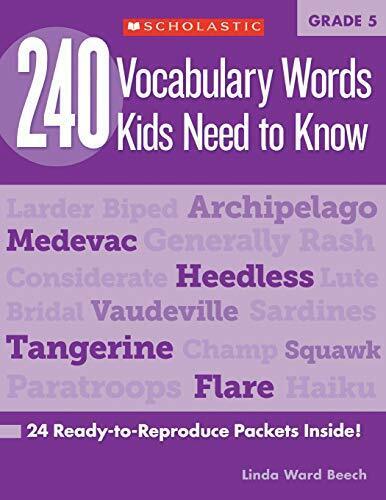 240 Vocabulary Words Kids Need to Know Book 5