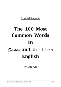 The 100 Most Common Words In Spoken and Written English